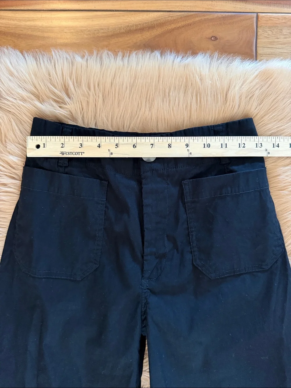 Maeve The Colette Cropped Wide-Leg Pants Women’s Black Stretch Linen Blend Sz 27 - Picture 4 of 12